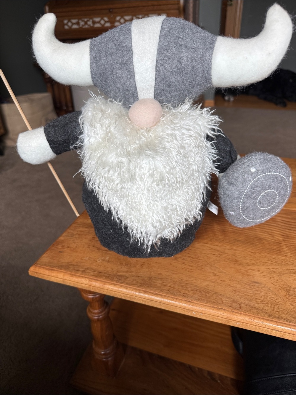 Gray and White Viking Gnome Plush - Home Accent